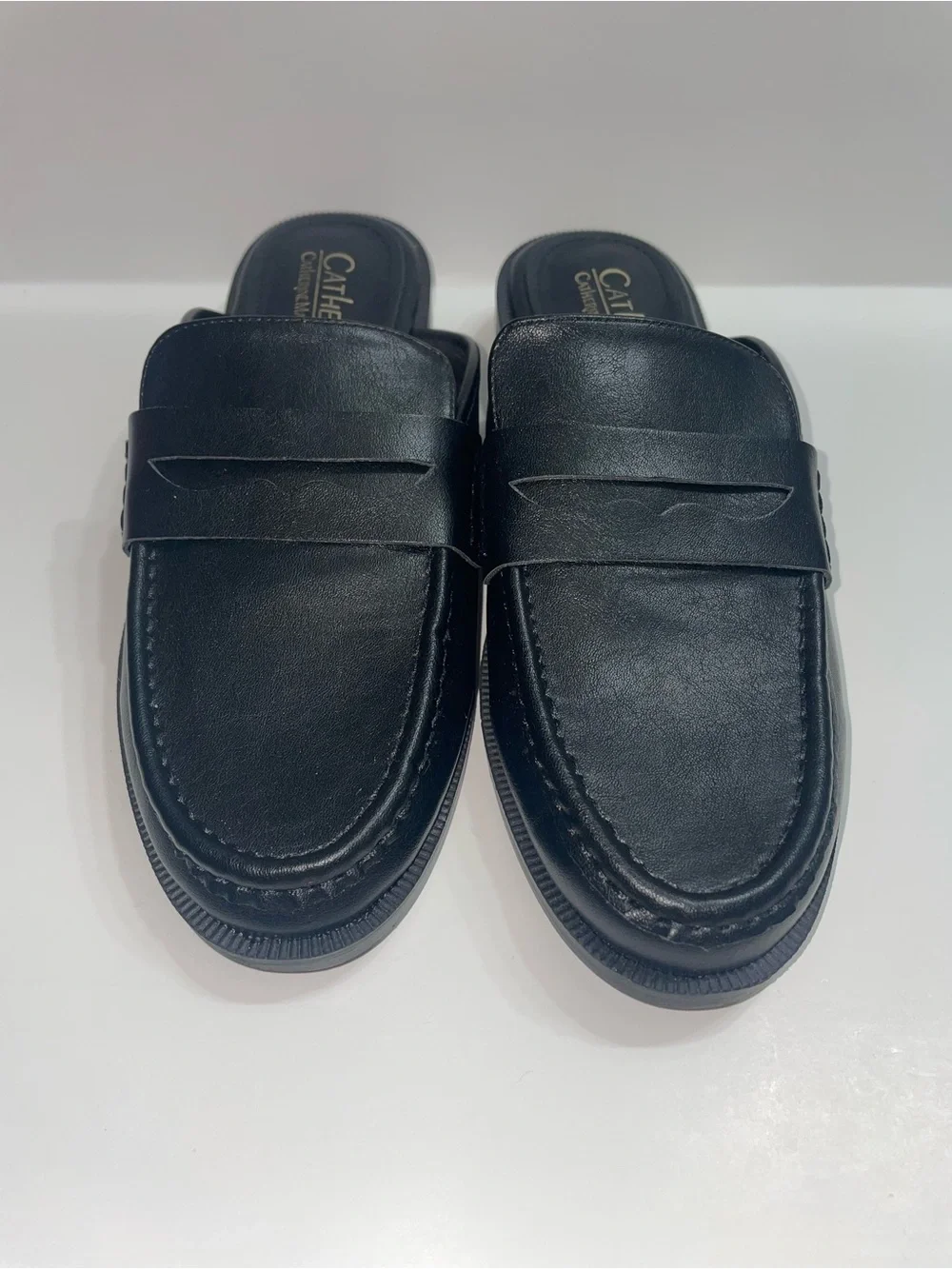 Catherine Malandrino Black Slip-On Fux Leather Loafers Women’s Size 8 1/2